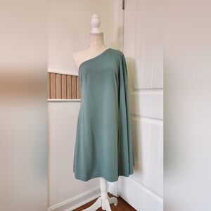 Adrianna Papell One Shoulder Coctail Dress Light Blue Knee Legnth Size 14